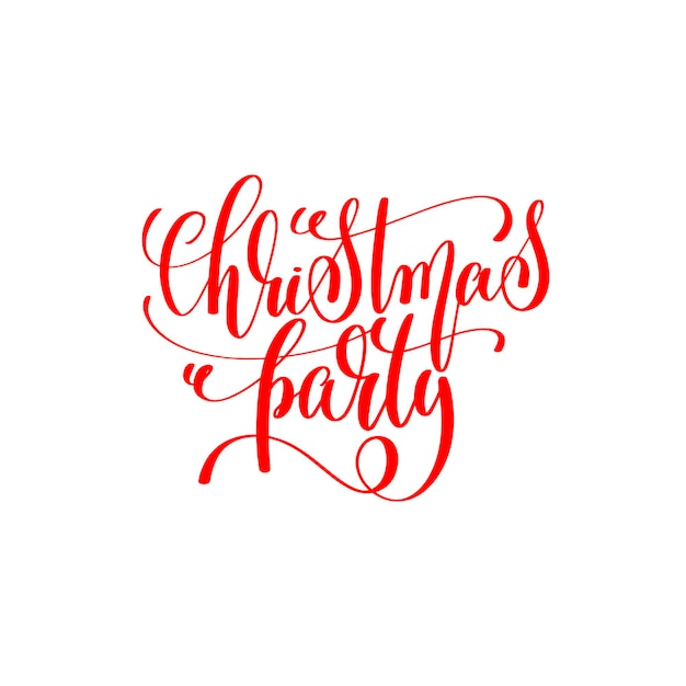 Kerstfeest rode hand belettering inscriptie op kerst en nieuwjaar viering vakantie