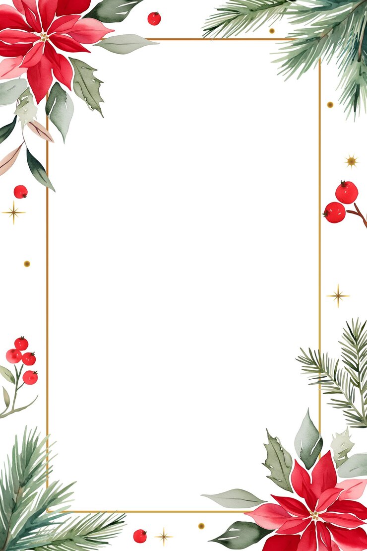 Vector kerstframe met aquarel dennen takken shristmas bloem en plaats voor tekst xmas botanische kaart