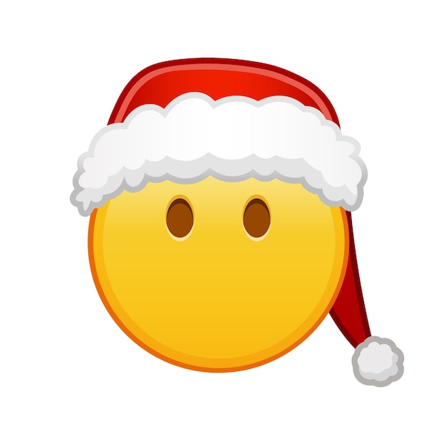 Kerstgezicht zonder mond Groot formaat gele emoji-glimlach