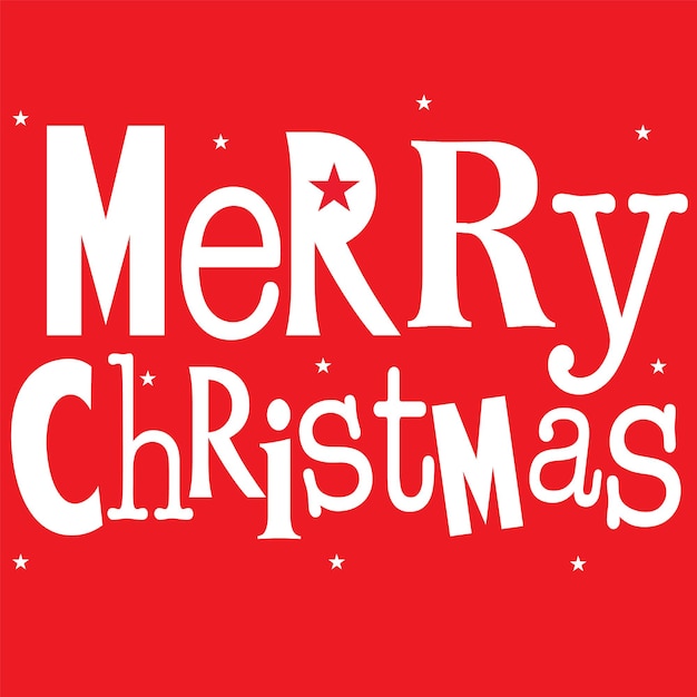 Kerstgroet met Merry Christmas letter vector design