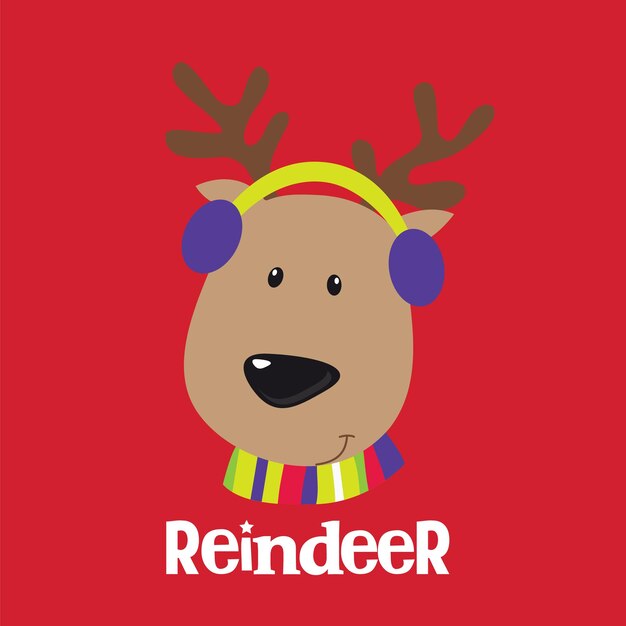 Kerstgroet met schattig rendierontwerp