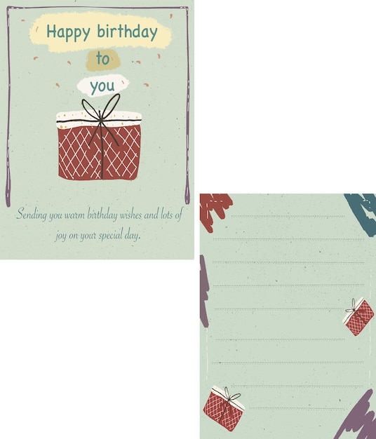 Kerstkaart met een gelukkige verjaardag met een gelukkig vrouwendag geschenkkaart dank u kaart illustratie ontwerp tekening