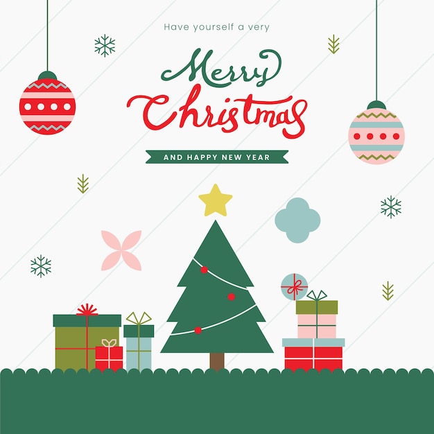 Kerstkaartje met abstract minimalistisch ontwerp