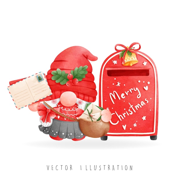 Kerstkabouter, kaboutermail. Levering. Vector illustratie