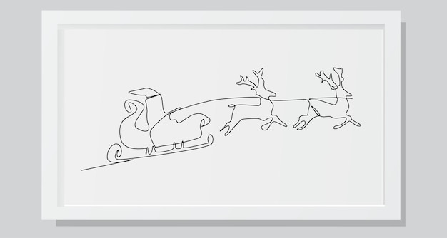 Kerstkoets doorlopende afbeelding met één regel