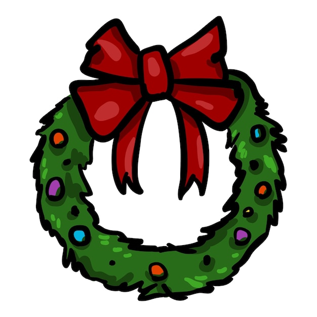 Kerstkrans Doodle Icon