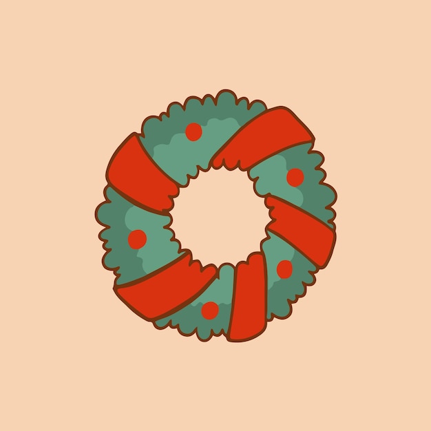 Kerstkrans Symbool Social Media Post Kerstversiering Vectorillustratie
