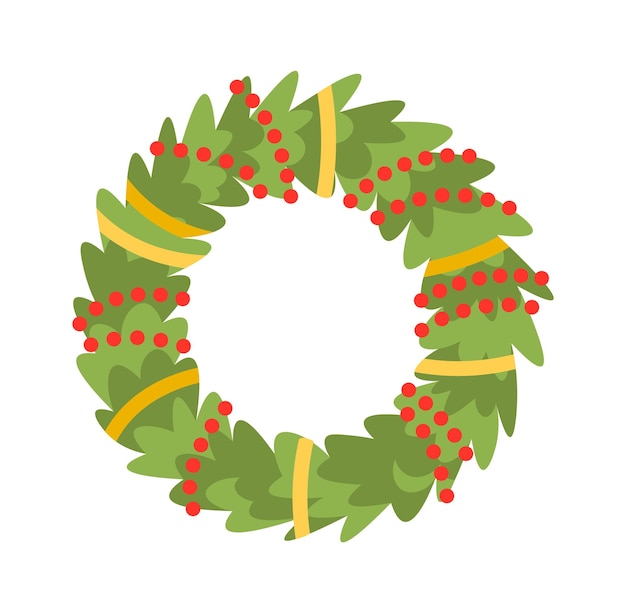 Kerstkransen decoratie vlakke afbeelding