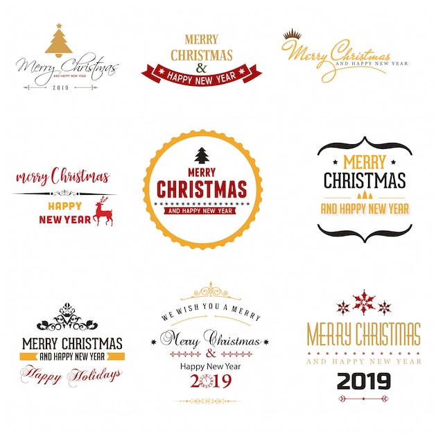 Vector kerstlogo collectie