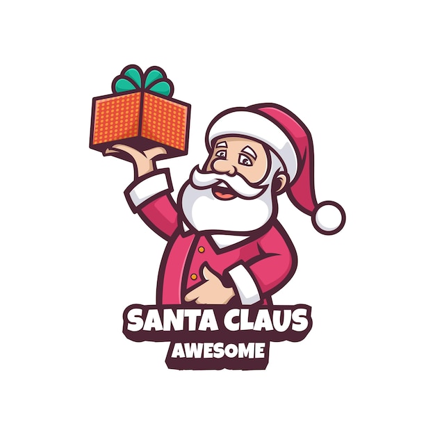 Vector kerstman cadeau-logo