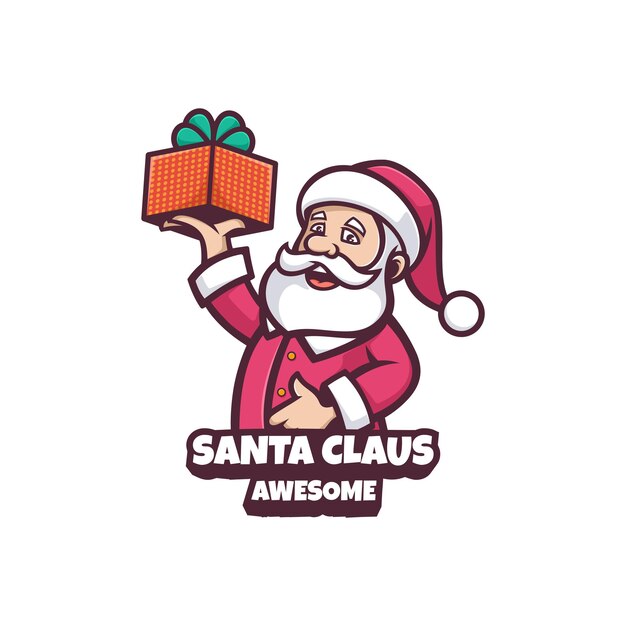 Vector kerstman cadeau-logo