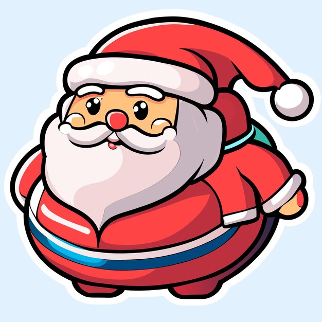 Vector kerstman cristmas hoed hand getekende cartoon sticker pictogram concept geïsoleerde illustratie