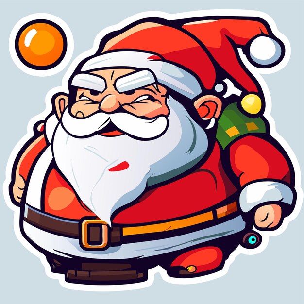 Vector kerstman cristmas hoed hand getekende cartoon sticker pictogram concept geïsoleerde illustratie