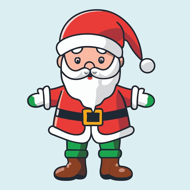 Kerstman gezichten en full body vector illustratie