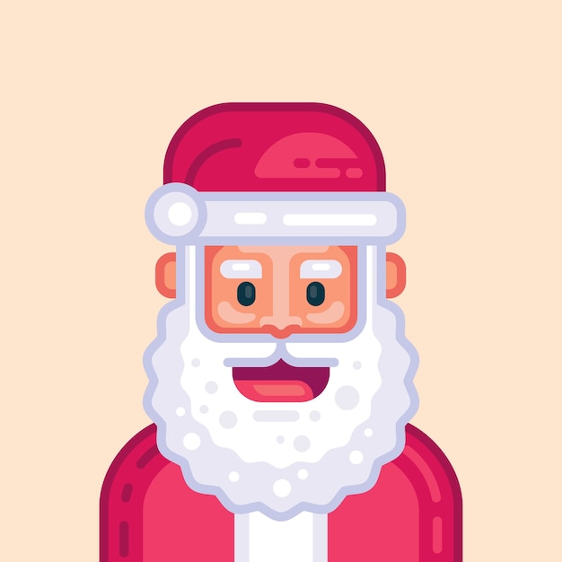 Kerstman karakter avatar glimlacht. platte ontwerp illustratie