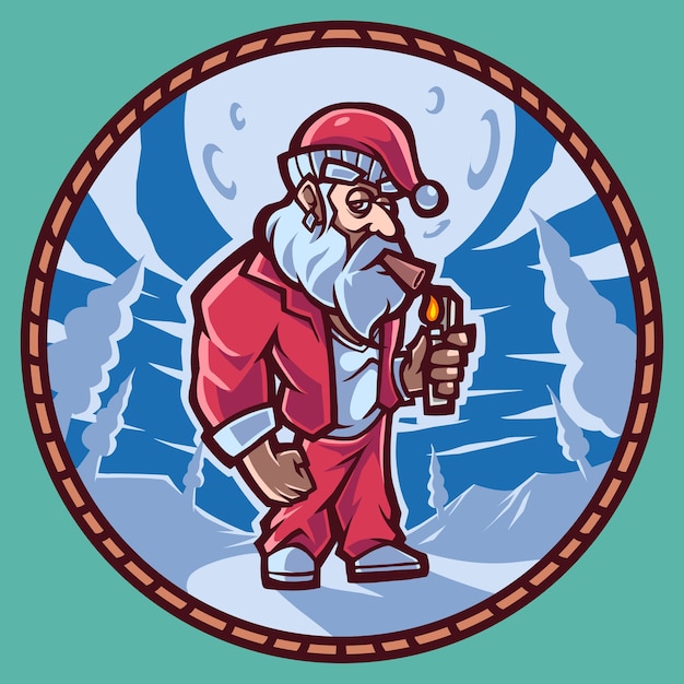 Kerstman mascotte logo