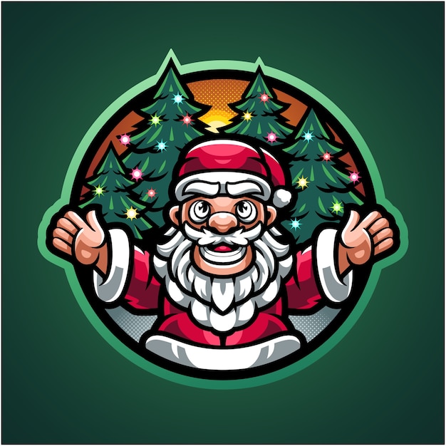 Kerstman mascotte logo