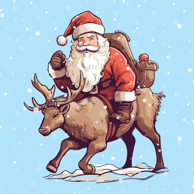 Kerstman Met Geschenken Kerst Rendier Rudolf