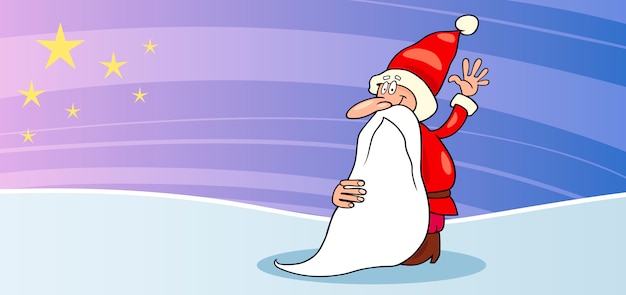 Kerstman met ster cartoon kaart