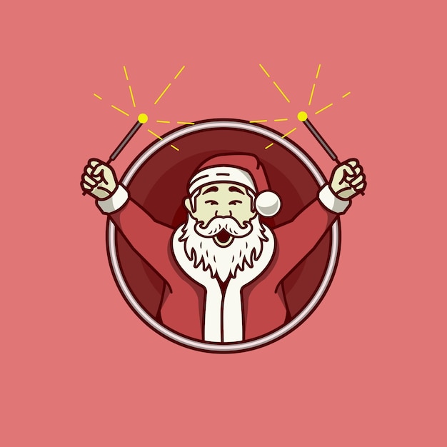 Kerstman met twee lichte Stck-ontwerpvector