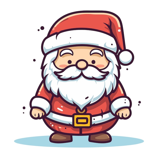 Kerstman vector illustratie cartoon kerstman personage met baard en snor