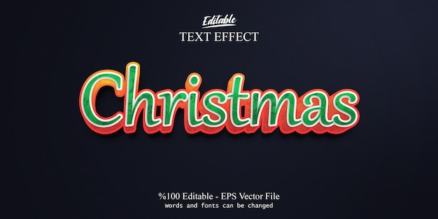 Kerstmis bewerkbaar teksteffect