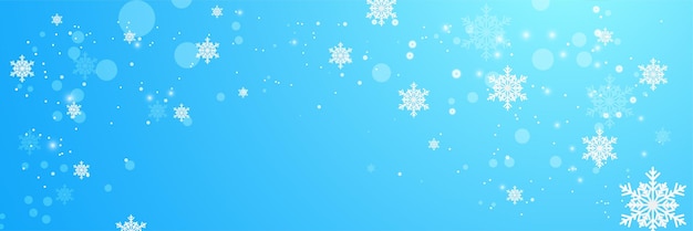 Kerstmis blauwe achtergrond met sneeuw en sneeuwvlok Kerstkaart met de vectorillustratie van de sneeuwvlokgrens