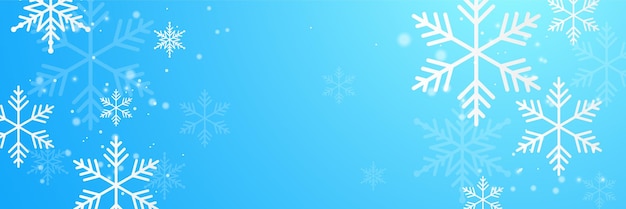 Kerstmis blauwe achtergrond met sneeuw en sneeuwvlok Kerstkaart met de vectorillustratie van de sneeuwvlokgrens