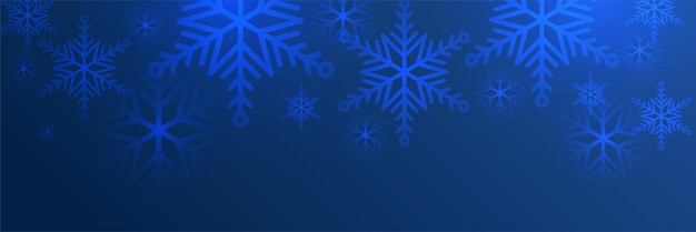 Kerstmis blauwe achtergrond met sneeuw en sneeuwvlok Kerstkaart met de vectorillustratie van de sneeuwvlokgrens