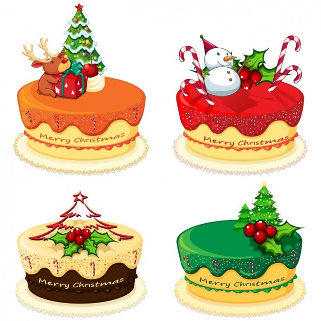 Vector kerstmis cakes collectie