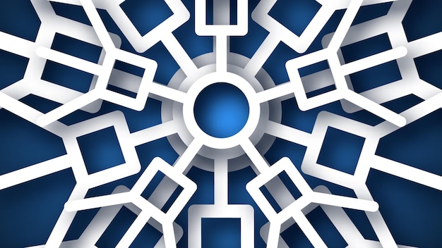 Kerstmis donker blauwe achtergrond met wit papier glitter sneeuwvlokken. Nieuwjaar sneeuwvlokken vakantie decoratie. vector illustratie