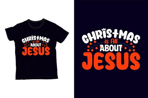 Vector kerstmis draait helemaal om jezus t-shirtontwerp