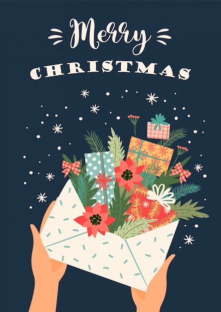 Kerstmis en gelukkig Nieuwjaar illustratie. .