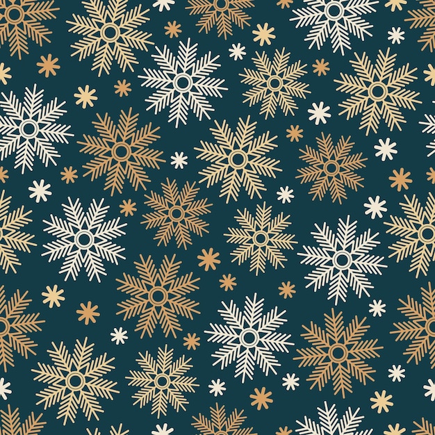 Kerstmis en nieuwjaar cartoon sneeuwvlokken naadloze vector background