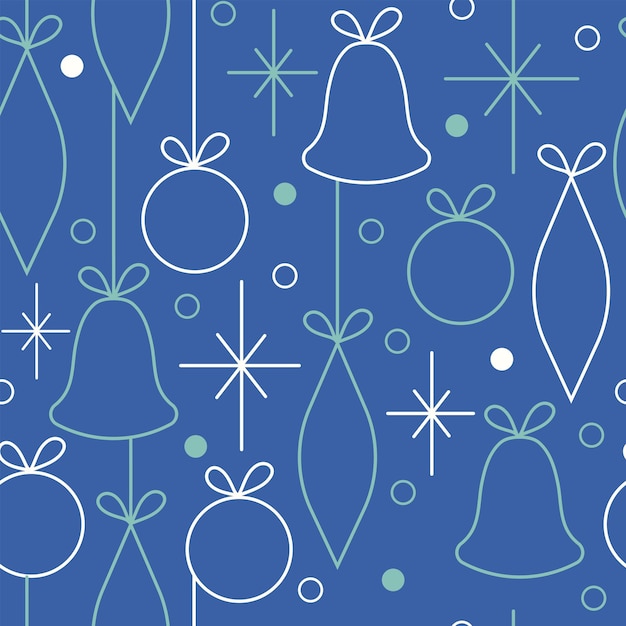 Kerstmis en Nieuwjaar naadloos patroon Minimalistische illustratie Scandinavische Hugge-esthetiek