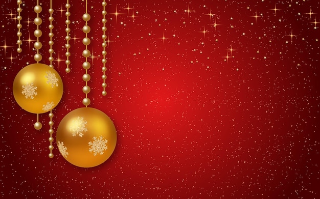 Kerstmis en Nieuwjaar rode luxe vector achtergrond met gouden sterren en winter decor