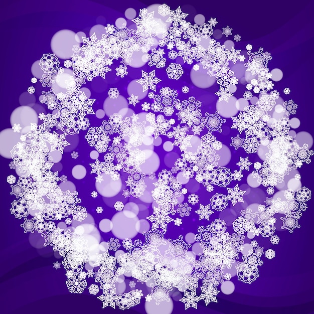 Kerstmis en nieuwjaar ultra violet sneeuwvlokken