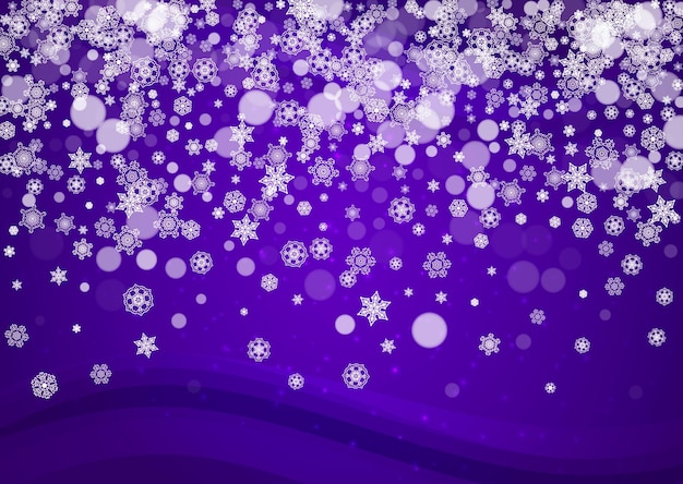 Vector kerstmis en nieuwjaar ultra violette sneeuwvlokken