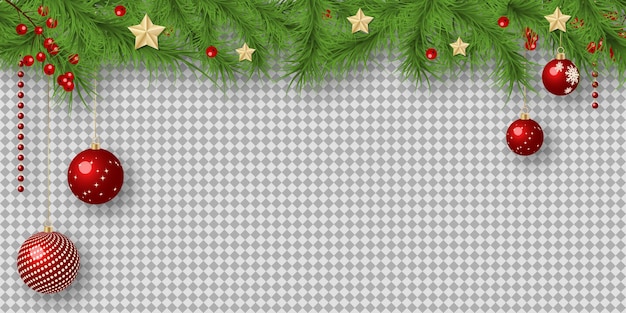 Kerstmis en Nieuwjaar vectorillustratie met winter decor op transparante background