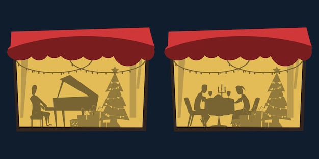 Kerstmis en oud en nieuw achtergrond vectorillustratie