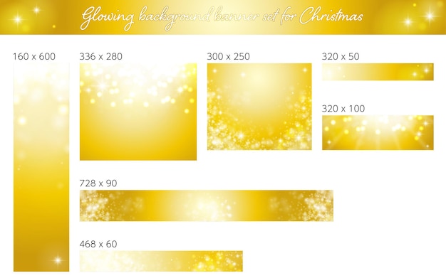 Kerstmis glinsterende gouden verloop achtergrond banner set