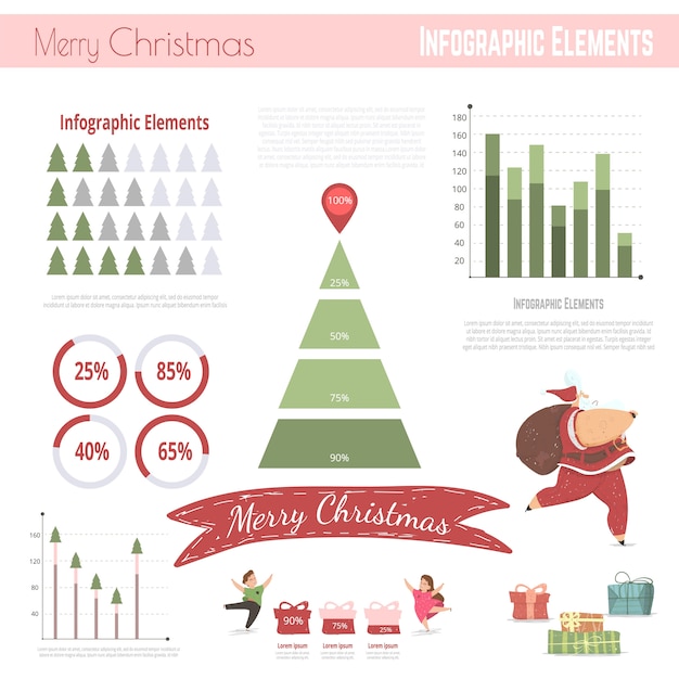 Kerstmis infographic elementen