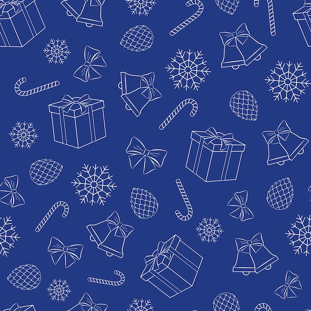 Kerstmis naadloos blauw patroon vector illustratie