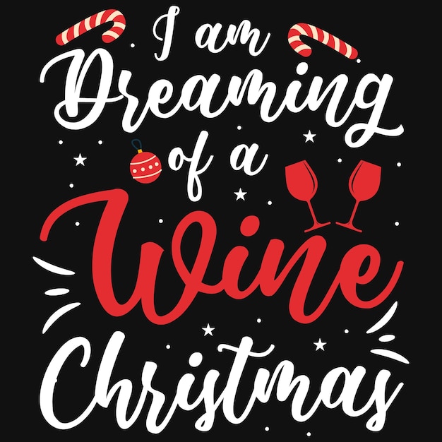 Kerstmis of wijn typografie tshirt ontwerp