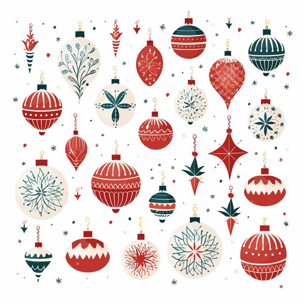 Vector kerstmis_ornamenten_en_elementen_set_vector