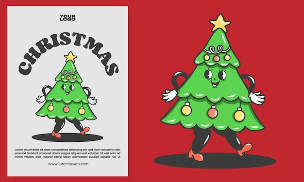 Vector kerstmis poster kunst flyer illustratie