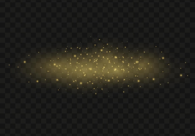 Kerstmis schittert bokeh lichteffect stof vonken heldere sterren schijnen op een achtergrond Vector