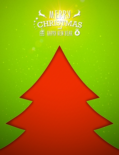 Kerstmisachtergrond met boom van document