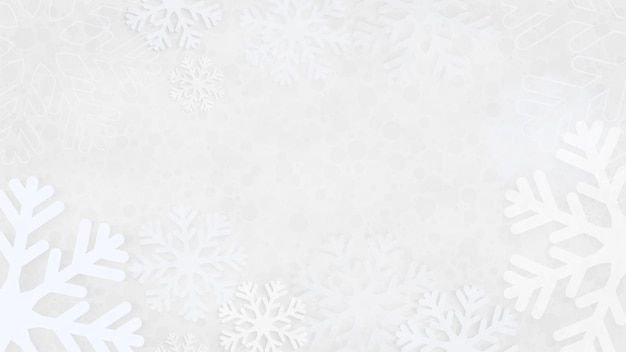 Kerstmisachtergrond met sneeuwvlokken, abstracte grijze sneeuwvlokkenachtergrond. Vector sneeuwvlok.