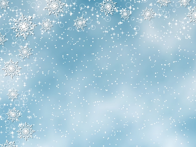 Kerstmisachtergrond met sneeuwvlokken